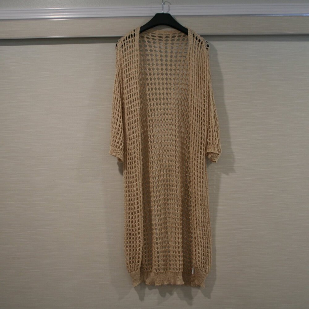 Tan Crochet Cardigan